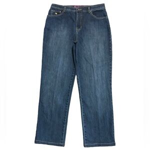 Gloria Vanderbilt Amanda Jeans Size 10 Straight Relaxed Dark Wash Pleat Front